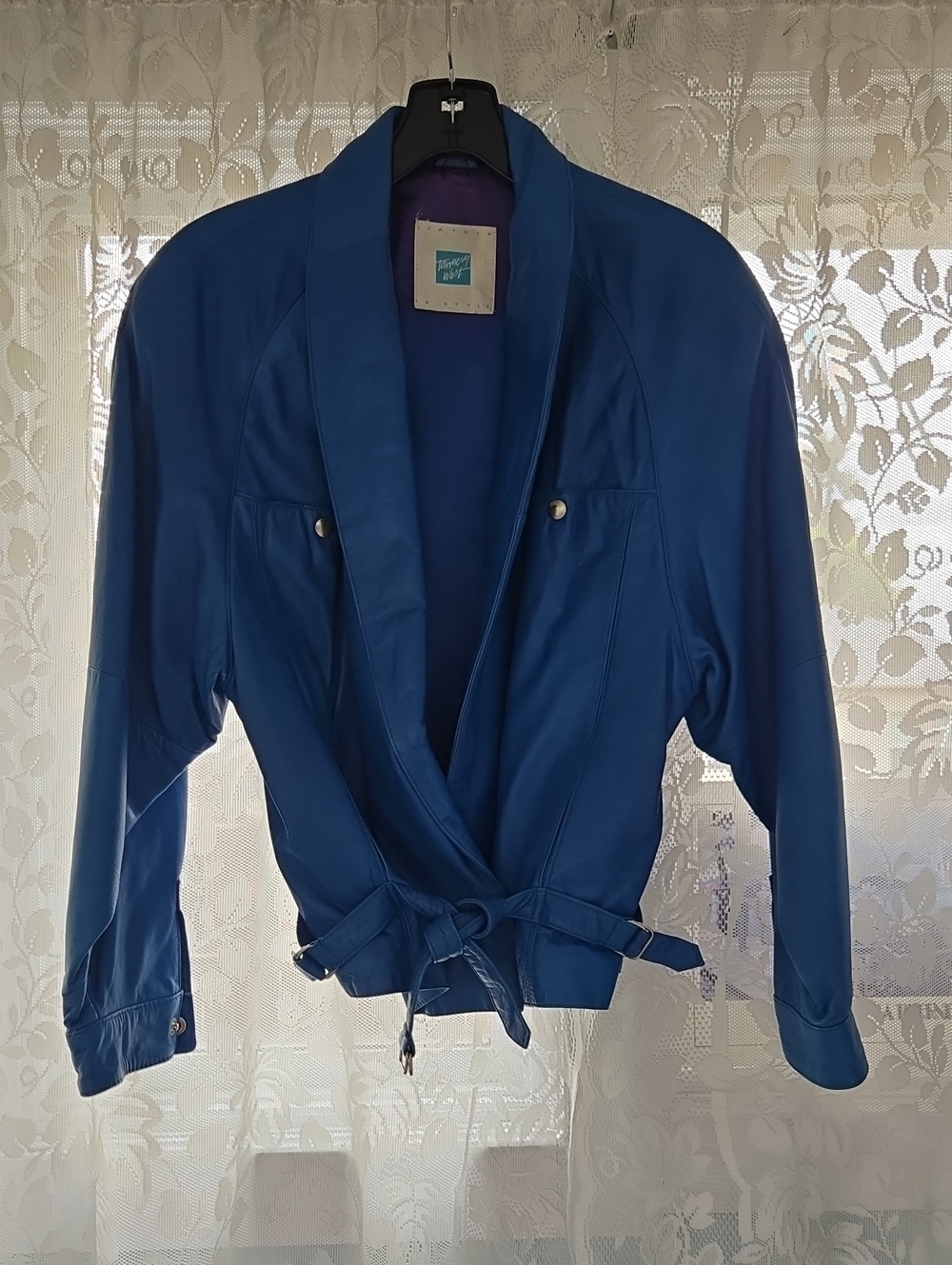 Tannery West Electric Blue Bomber-Style Wrap Jacket